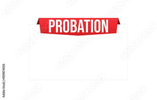 Probation red vector banner illustration isolated on white background