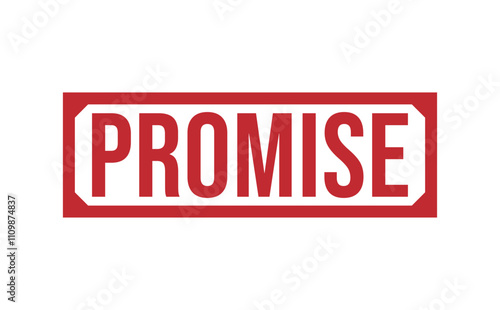 PROMISE red rubber stamp vector design.