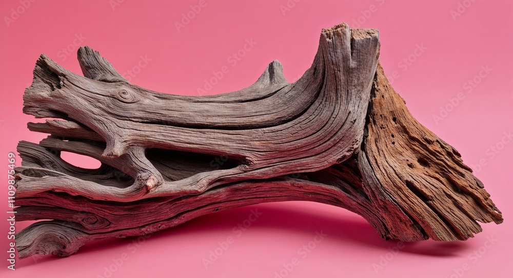 Driftwood Piece on Pink background design