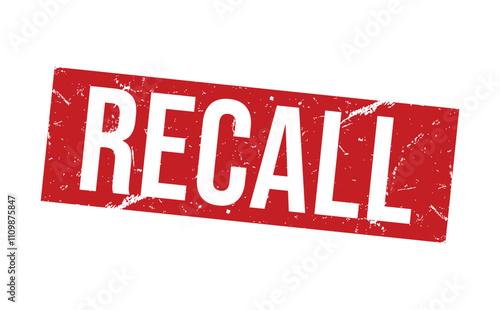 RECALL rubber stamp vector illustration on white background