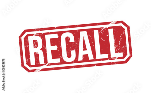 RECALL rubber stamp vector illustration on white background