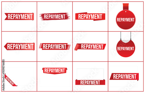 Repayment banner design. Repayment icon. Flat style vector illustration.