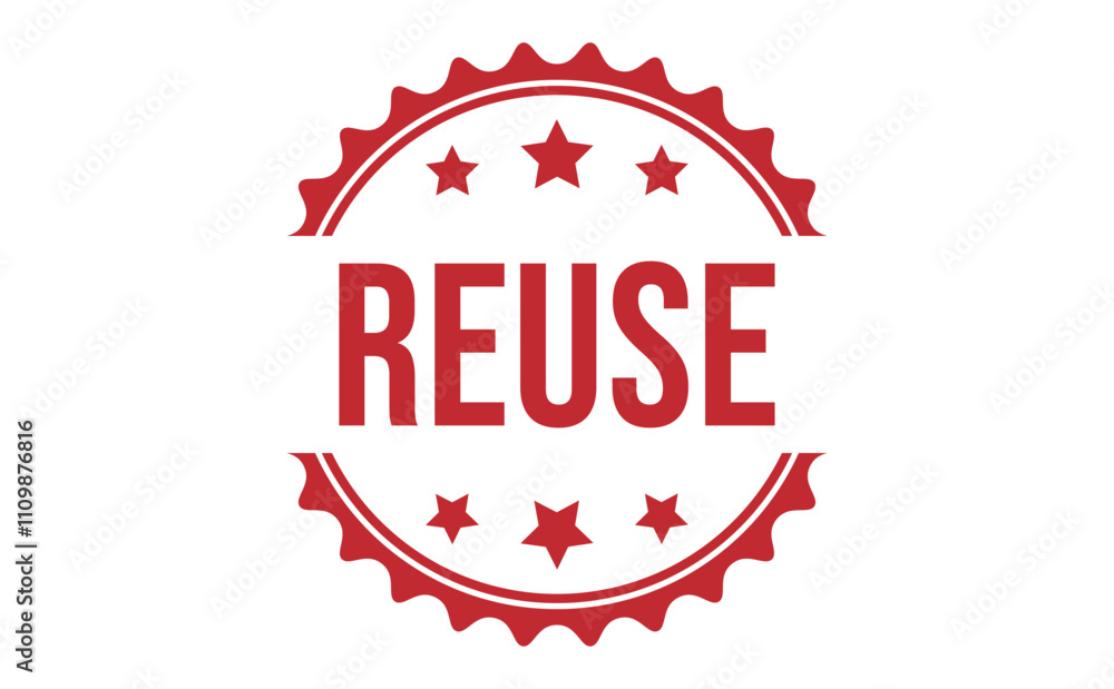 Obraz premium REUSE red rubber stamp vector design.