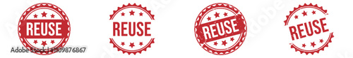 REUSE red rubber stamp vector design.