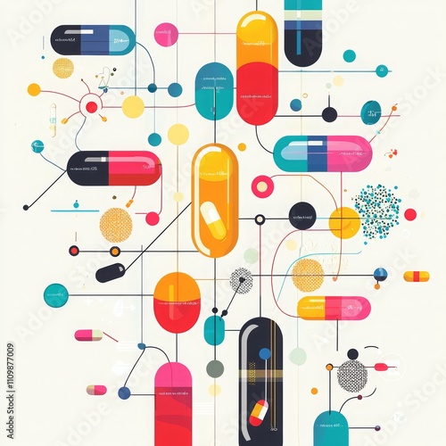 Colorful Infographic on Pharmacology Concepts photo