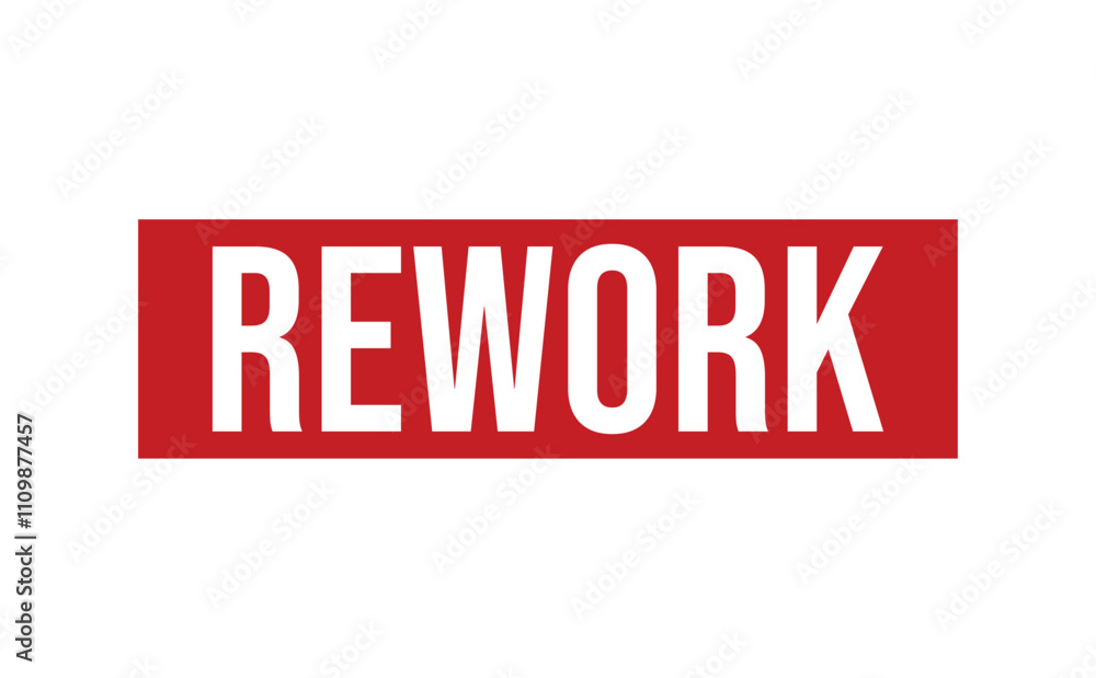 REWORK red rubber stamp vector design. REWORK red rubber stamp vector design.