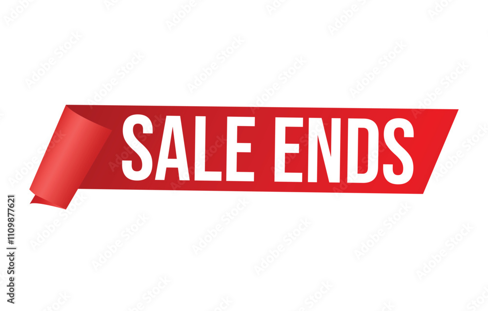 Vector illustration modern Sale Ends banner, Isolated web element. Vector illustration modern Sale Ends banner, Isolated web element.