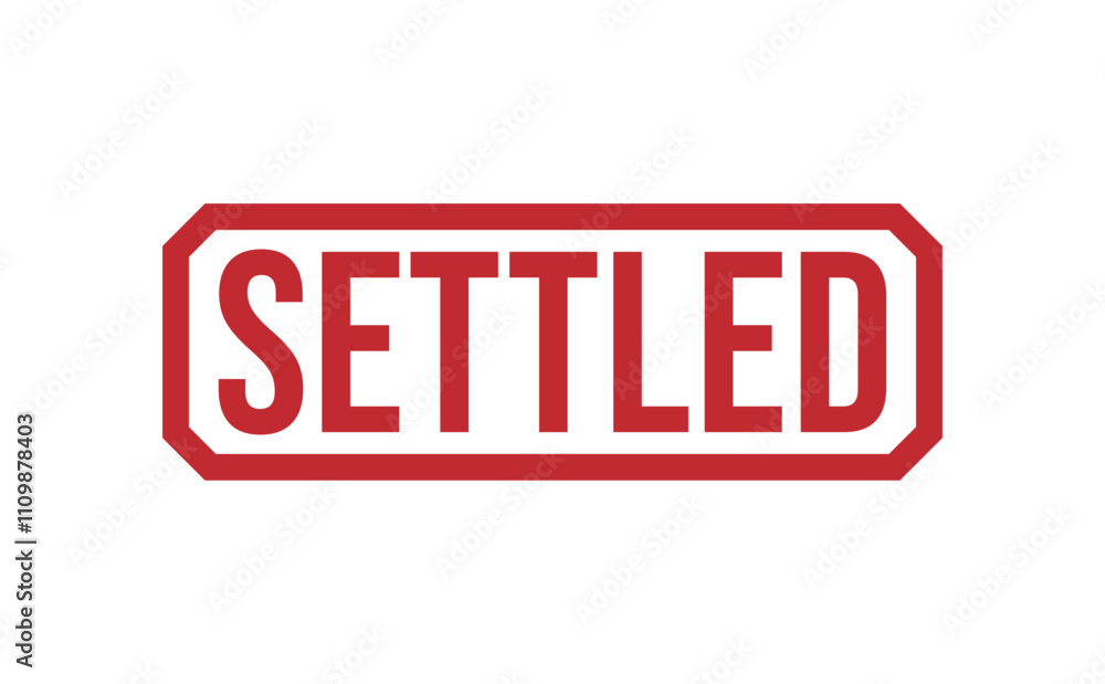 SETTLED red rubber stamp vector design. SETTLED red rubber stamp vector design.