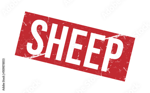 SHEEP rubber stamp vector illustration on white background