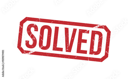 SOLVED rubber stamp vector illustration on white background