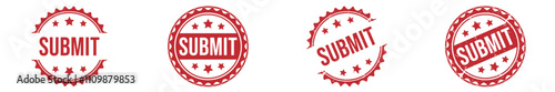 SUBMIT Red rubber stamp on white background. SUBMIT stamp sign. SUBMIT stamp.