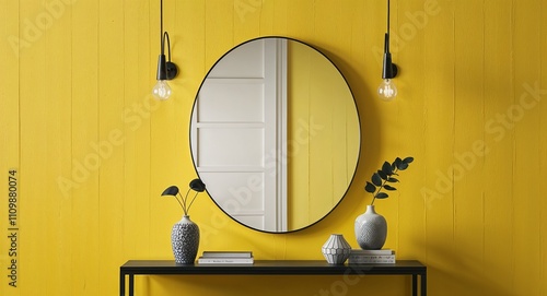 Mirror on Yellow background design