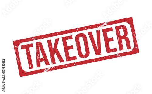 TAKEOVER rubber stamp on white background. TAKEOVER Stamp.