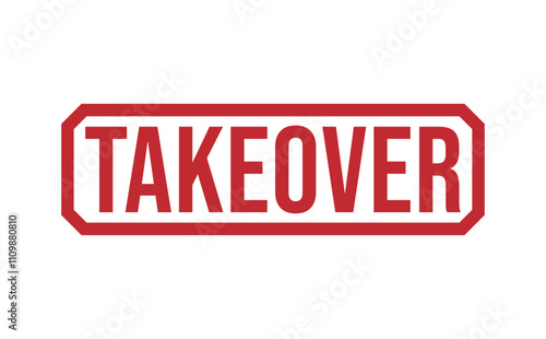 TAKEOVER rubber stamp vector illustration on white background