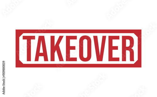 TAKEOVER rubber stamp vector illustration on white background