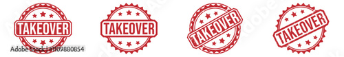 TAKEOVER rubber stamp vector illustration on white background