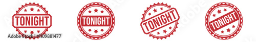 TONIGHT red rubber stamp vector design.