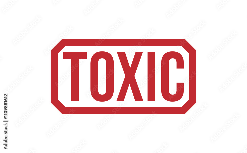 TOXIC Red rubber stamp on white background. TOXIC stamp sign. TOXIC stamp. TOXIC Red rubber stamp on white background. TOXIC stamp sign. TOXIC stamp.