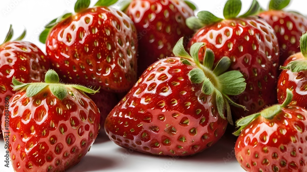 Plump strawberries isolated on white background. Plump strawberries isolated on white background.