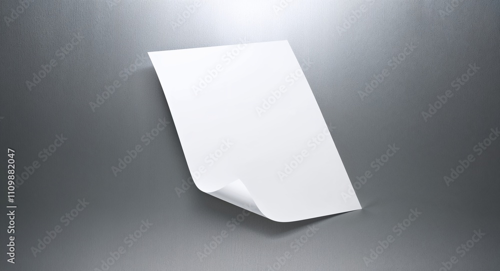 Sheet of Paper on Silver background design Sheet of Paper on Silver background design
