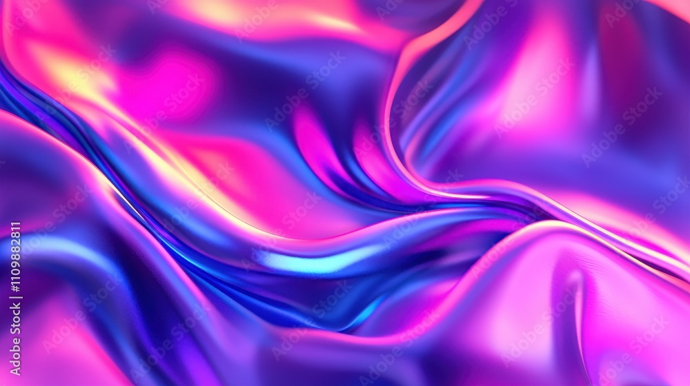 Fototapeta premium Abstract Draped Fabric in Vibrant Pink and Blue Hues