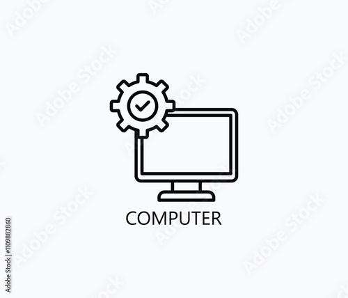 Computer Vector, Icon Or Logo Sign Symbol Illustration 