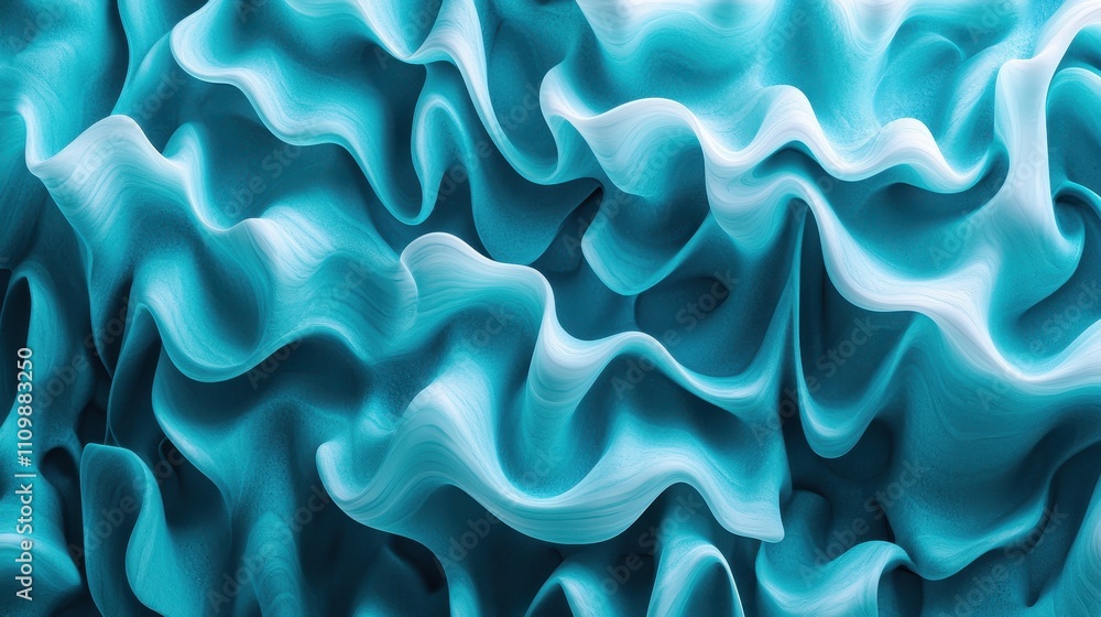 Obraz premium Abstract Teal Wave Pattern Design Texture