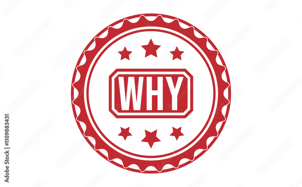 Obraz premium WHY Red rubber stamp on white background. WHY stamp sign. WHY stamp.