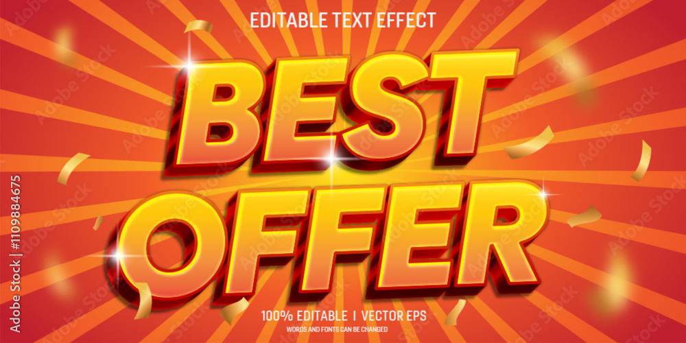 best offer vector 3d text effect with modern style design best offer vector 3d text effect with modern style design