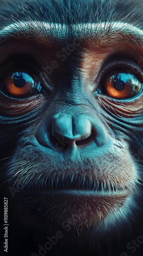 close up of a monkey face