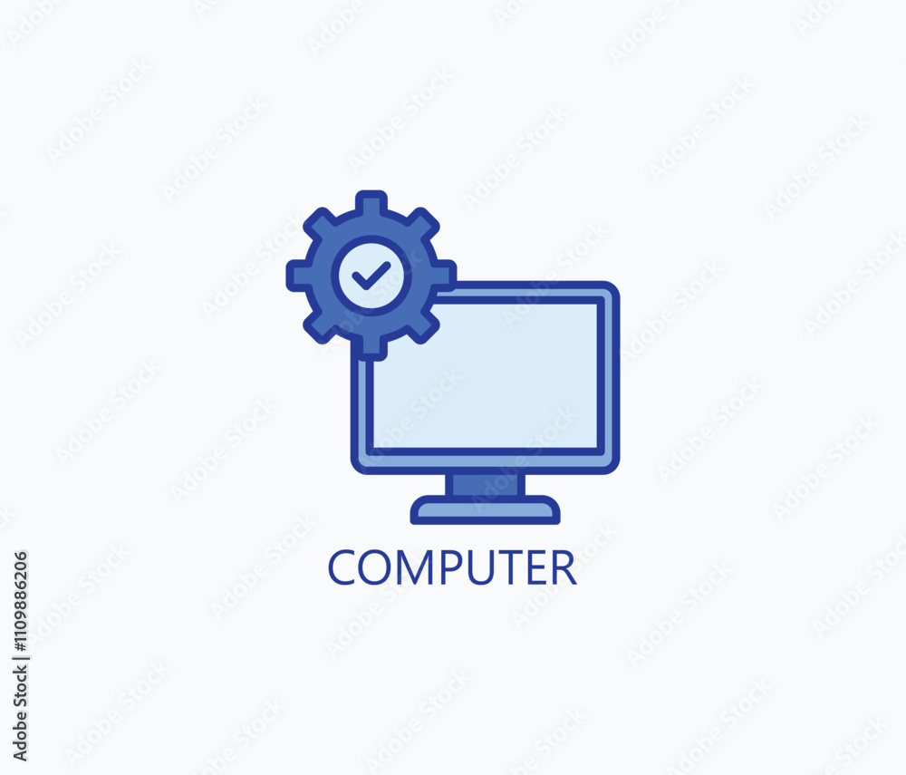 Computer vector, icon or logo sign symbol illustration Computer vector, icon or logo sign symbol illustration