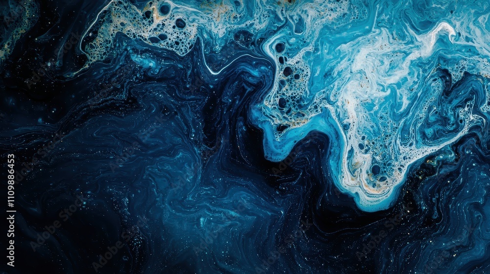 Abstract Blue Swirls And Bubbles Paint Texture Abstract Blue Swirls And Bubbles Paint Texture