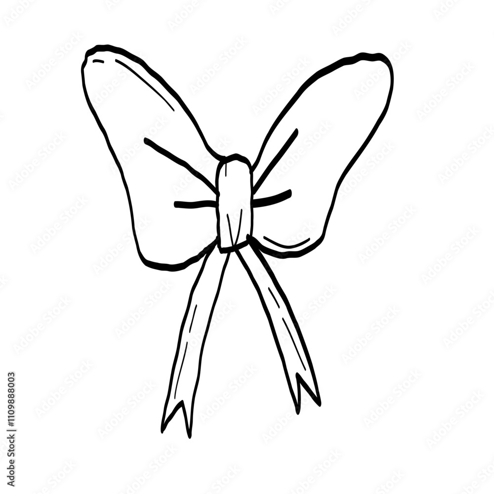 Illustration of Decorative Bow and Ribbon Illustration of Decorative Bow and Ribbon