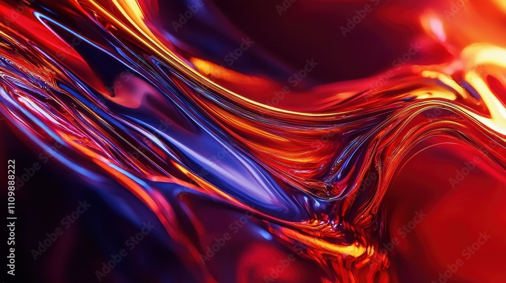 Obraz premium Abstract Red Blue And Orange Liquid Swirls