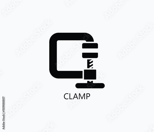 Clamp Vector, Icon Or Logo Sign Symbol Illustration 