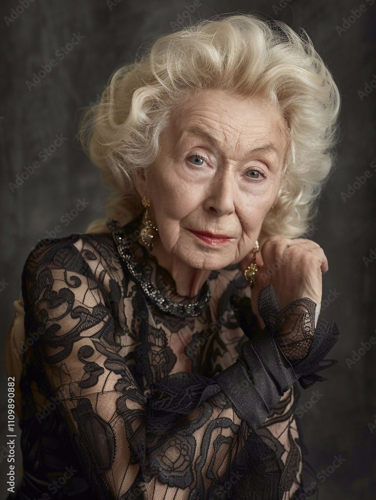 Portrait of a Happy Older Woman. Beauty of Old Days. celebrating beauty across all stages of life Portrait of a Happy Older Woman. Beauty of Old Days. celebrating beauty across all stages of life