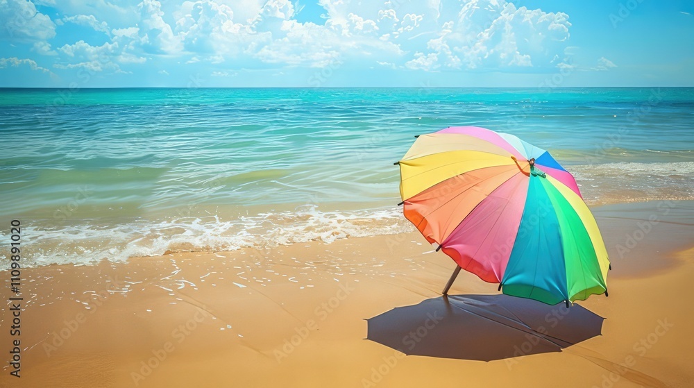 umbrella on the beach with sky umbrella on the beach with sky