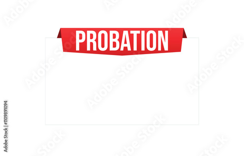 Probation red vector banner illustration isolated on white background