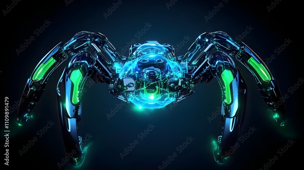 Robotic Spider, Futuristic Machine Robotic Spider, Futuristic Machine