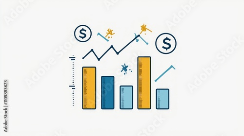 Financial Growth Chart Showing Profit Increase and Fluctuations