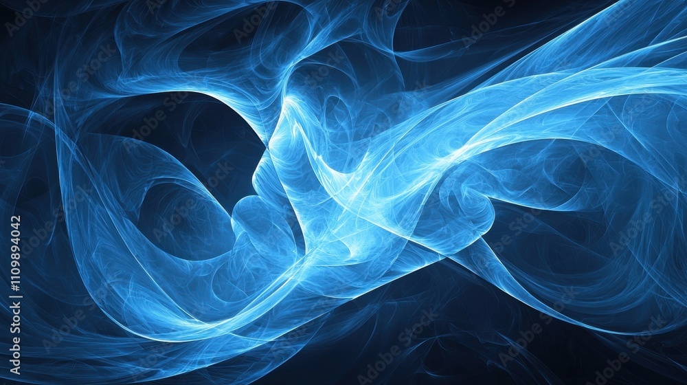 Fototapeta premium Abstract Blue Swirling Energy Light Waves Design