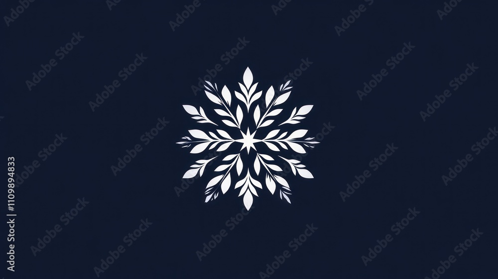 Christmas letter logo with stylized snowflake accents, dark blue and white for a wintery feel Christmas letter logo with stylized snowflake accents, dark blue and white for a wintery feel