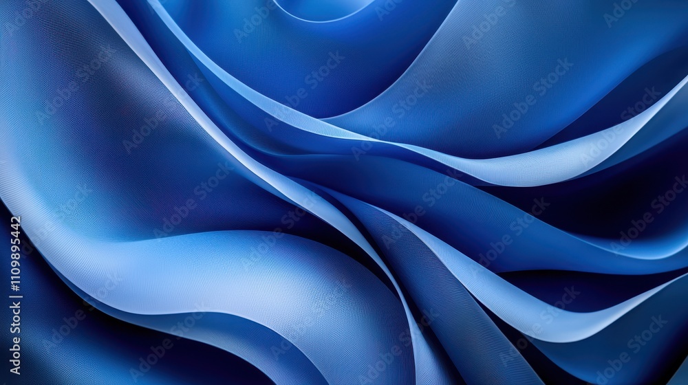 Abstract Blue Fabric Waves Flowing Design Abstract Blue Fabric Waves Flowing Design