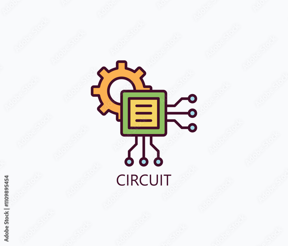 Fototapeta premium Circuit Vector, Icon Or Logo Sign Symbol Illustration 