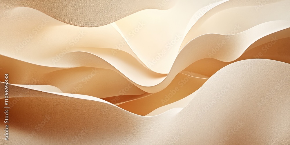 Abstract waves of soft fabric in warm beige tones, creating a serene visual flow. Abstract waves of soft fabric in warm beige tones, creating a serene visual flow.