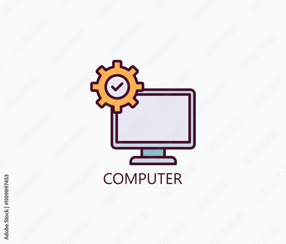 Computer Vector, Icon Or Logo Sign Symbol Illustration Computer Vector, Icon Or Logo Sign Symbol Illustration