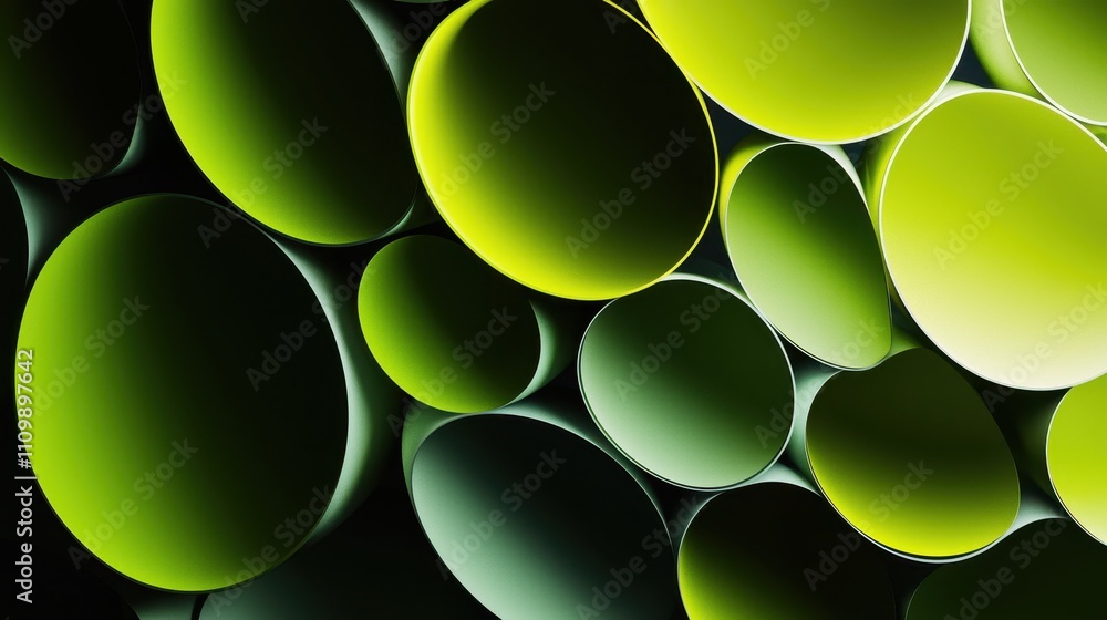 Abstract Green Circles Interlocking Design Abstract Green Circles Interlocking Design
