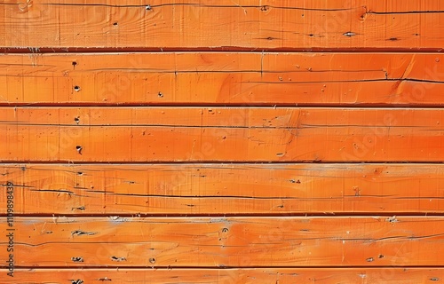 Close-up of a textured orange wooden surface with visible grain and imperfections.