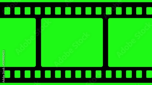 Wallpaper Mural Moving filmstrip motion graphics with green screen background, Animated Film Strip Overlay 4k animation, Old Filmstrip,
 vertical roll film frames animation animated illustration,  Torontodigital.ca