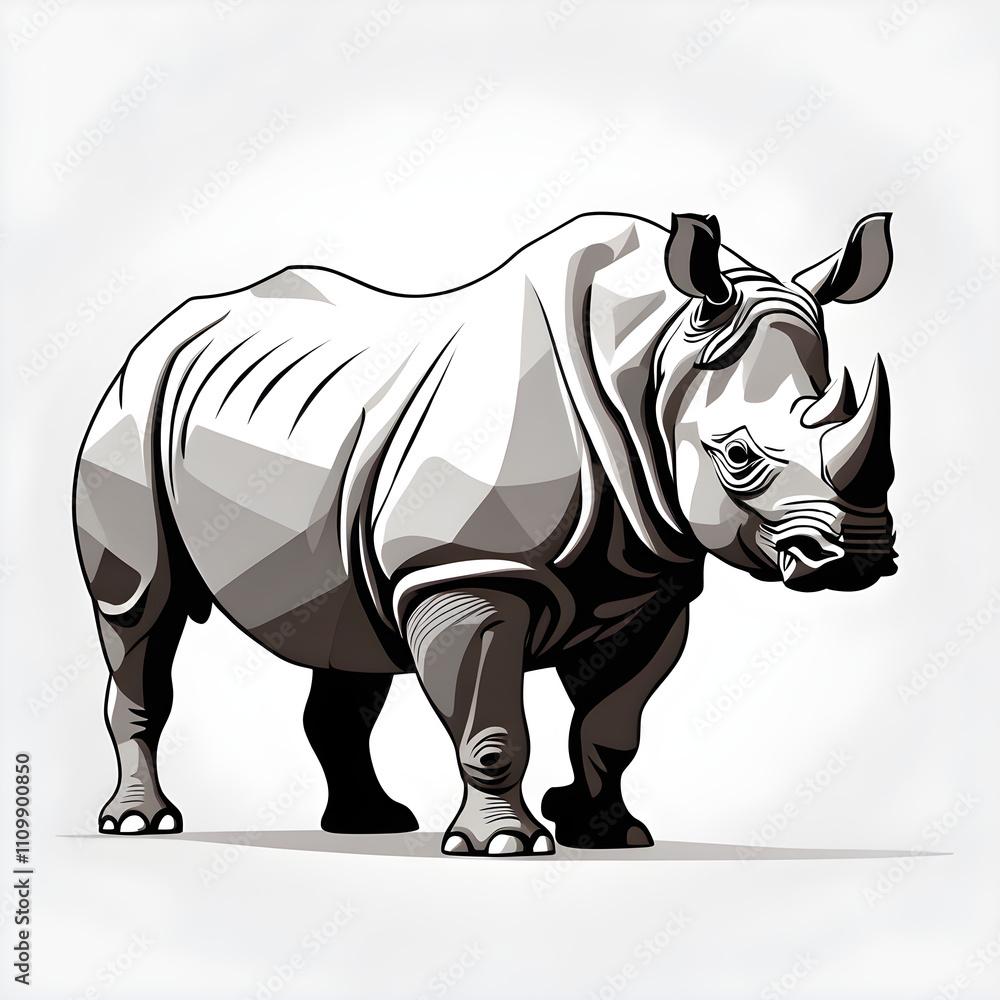 Fototapeta premium rhinoceros isolated on white